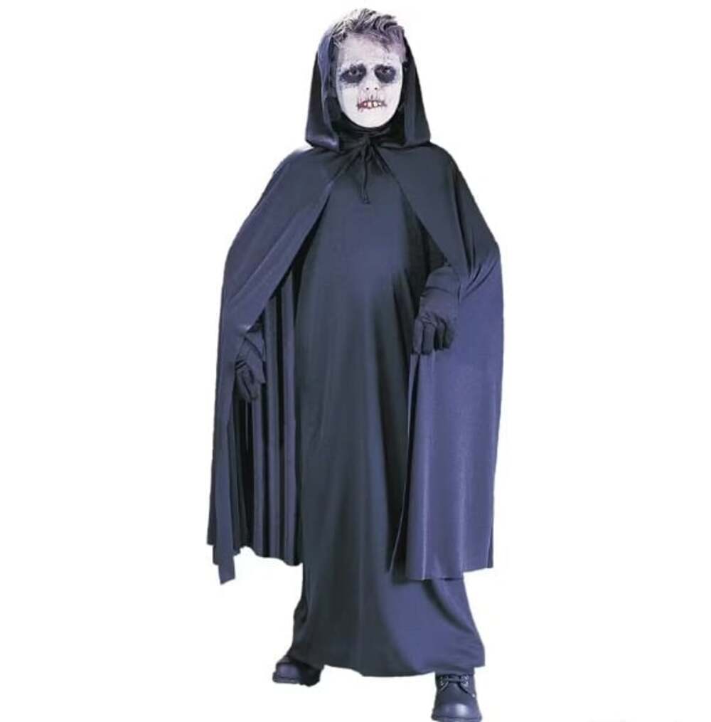 NWT Fun World Hooded Black Cape 1pc Halloween Cosplay Costume